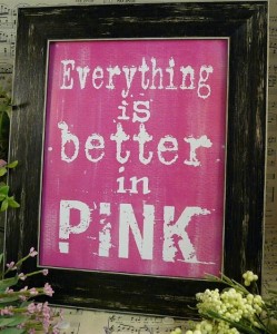 pink sign