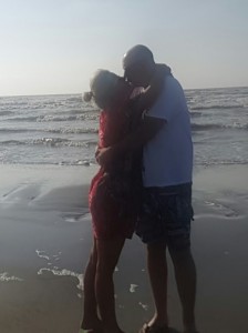kiss on beach